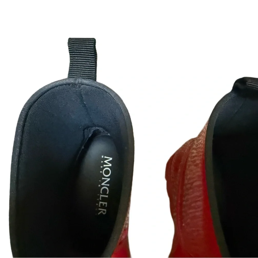 -SOLD -AUTHENTIC MONCLER sexy Glossy Red Rain Boots EU 40 US 9.5 - Picture 13 of 15